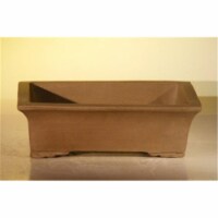 Bonsai Boy L321 6.5 x 4.5 x 2.125 in. Unglazed Ceramic Bonsai Pot, Tan - Rectangle