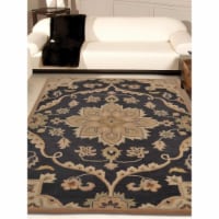 Glitzy Rugs UBSK00687T0006A9 5 x 8 ft. Hand Tufted Wool Floral Rectangle Area Rug, Charcoal
