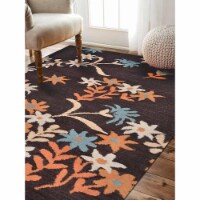 Glitzy Rugs UBSK00689T0004A17 9 x 12 ft. Hand Tufted Wool Area Rug, Brown - Floral