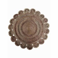 Glitzy Rugs UBSJ00002W0001B5 5 x 5 ft. Hand Woven Jute Eco-Friendly Oriental Round Area Rug,
