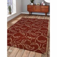 Glitzy Rugs UBSK00726T2601B8 8 x 8 ft. Hand Tufted Wool Floral Round Area Rug, Red & Beige