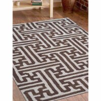 Glitzy Rugs UBSK00727T0904A9 5 x 8 ft. Hand Tufted Wool Geometric Cream Brown Area Rug