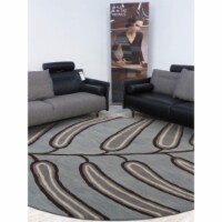 Glitzy Rugs UBSK00908T0113A9 5 x 8 ft. Hand Tufted Wool Floral Rectangle Area Rug, Beige & Gr