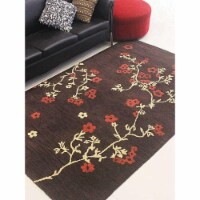 Glitzy Rugs UBSK00916T0004A9 5 x 8 ft. Hand Tufted Wool Floral Rectangle Area Rug, Brown