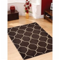 Glitzy Rugs UBSK01004T0401A17 9 ft. x 12 ft. Hand Tufted Wool Geometric Area Rug, Brown & Bei