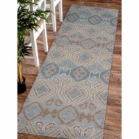 Glitzy Rugs UBSN00803K00X03G25 2 ft. 6 in. x 10 ft. Hand Knotted Wool Geometric Runner Rug, L
