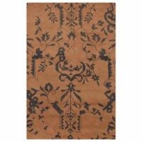 Glitzy Rugs UBSN00913K0001A9 5 x 8 ft. Hand Knotted Wool Floral Rectangle Area Rug, Beige