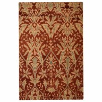 Glitzy Rugs UBSN00925K2612A9 5 x 8 ft. Hand Knotted Wool Floral Rectangle Area Rug, Red & Gol