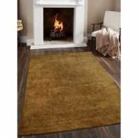 Glitzy Rugs UBSLS0111L0012A9 5 x 8 ft. Hand Knotted Gabbeh Silk Solid Rectangle Area Rug, Gol
