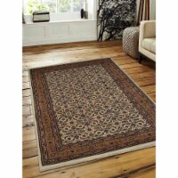 Glitzy Rugs UBSNR0108K0009A4 4 x 6 ft. Hand Knotted Nir Wool Oriental Rectangle Area Rug, Cre