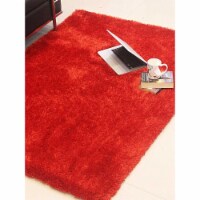 Glitzy Rugs UBSK00102T0026A9 5 x 8 ft. Hand Tufted Shag Polyester Area Rug - Red, Solid
