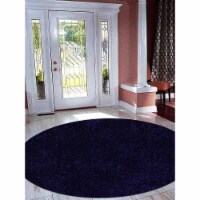 Glitzy Rugs UBSK00111T0003B13 Hand Tufted Shag Polyester 10 x 10 ft. Round Solid Area Rug, Bl