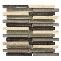 Intrend Tile CT001-B 0.75 x 6 in. Ceramic & Stone Linear Mosaic Blend - Tan