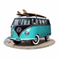 Pasttime Signs LGB627 VW Bus Cut Out Turquoise Sign - 18 x 14 in.