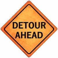 Smart Blonde  8.5 in. Detour Ahead Novelty Mini Metal Crossing Sign