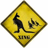 Smart Blonde  8.5 in. Kangaroo Xing Novelty Mini Metal Crossing Sign