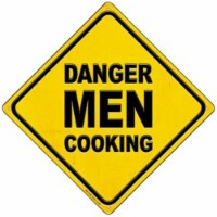 Smart Blonde  8.5 in. Danger Men Cooking Novelty Mini Metal Crossing Sign