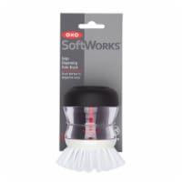 OXO Good Grips Soap Dispensing Palm Brush, Black/Clear/White