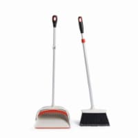 OXO Large Extendable Broom and Dustpan 2 Piece Upright Cleaning Sweeper Set
