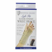 Soft Fit Metal / Suede Single-Pull Lace Closure Cock-Up Wrist Brace for Left Hand 22-151MDBEG