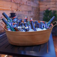 Achla C-55C Large Oval Steel Tub with Copper Plated Finish