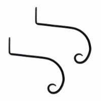 ACHLA Designs SB-02-2 10 in. Downturned Hanger, Black - Pack of 2