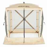 CLAM Quick-Set Traveler 6 x 6 Ft Portable Outdoor 4 Sided Canopy Shelter, Tan