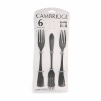 Cambridge Silversmiths Delia Salad Fork Flatware Set - Black - 6 Piece Perspective: Main