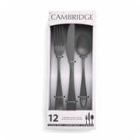 Cambridge Silversmiths Delia Flatware Set - Black - 12 Piece Perspective: Main