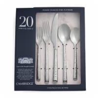 Cambridge Silversmiths Elsa Mirror Hammered Flatware Set - 20 Piece Perspective: Main