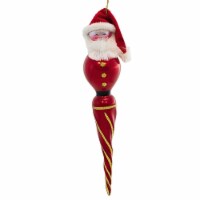 De Carlini Red Icicle Santa Glass Ornament Italian Christmas Bn416