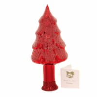 Golden Bell Collection Red Christmas Tree Finial Glass Tree Topper Tt725