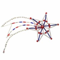Santa Land Patriotic Shooting Star Ornament Clip On Tree Topper 21R1100 Silver