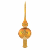 Blu Bom Gold Gemstone Tree Topper Glass Finial Christmas Glittered .1275900