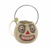 Halloween Halloween Mini Bucket. Vintage Look Wire Handle Tj3146 Cream