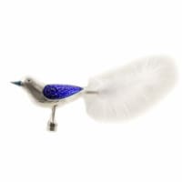 Golden Bell Collection Bird Colored Wings Feather Tail Clip-On Christmas Ornament Br781 Blue