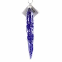 Golden Bell Collection Translucent Blue Icicle Czech Republic Frozen Glittered Ic233