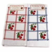 Decorative Towel Country Cherries Towels Set/2 100 Cotton 50S Design Retro Vl74*Vl75 Set/2
