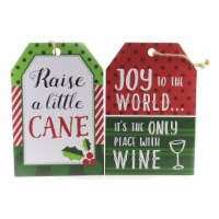 Christmas Hanging Tag Ornament Sign Wood Gift Tag Ex20565 Wine