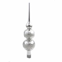 Christina's World Silver Tree Topper With Daisies Finial Spring Floral Glittered Fin995