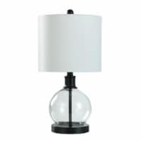StyleCraft Clear Glass Table Lamp - Black/White Perspective: Main
