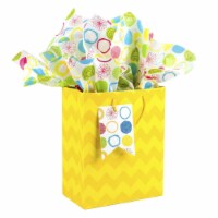 Medium Gift Bag (#77): Hallmark Medium Gift Bag with Tissue Yellow Chevrons Perspective: Main