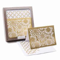 Notecards (#66): Signature Gold Flowers 8 Cards and Envelopes Perspective: Main