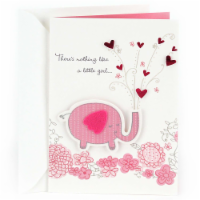 Hallmark Congratulations Card for New Baby Girl (Pink Elephant) Perspective: Main