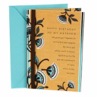 Hallmark  Birthday Card for Husband - Brown and Blue Floral Perspective: Main