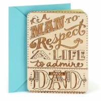 Hallmark  Birthday Card for Dad - Wooden Etched Message Perspective: Main
