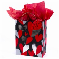 Valentine's Day Bag #55: Hallmark 7" Medium Valentine's Day Gift Bag with Tissue (Silver Heart) Perspective: Main