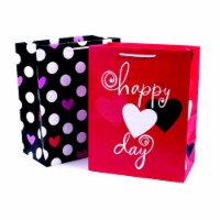 Valentine's Day Bag #81: Hallmark 13" Large Valentine's Day Gift Bags (Red Heart & Black Dots) Perspective: Main