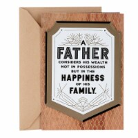 Hallmark  Mahogany Father's Day Card For Dad - True Wealth Plaque Perspective: Main