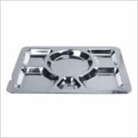 Star Dist 82138 15.75 x 11.81 in. Stainless Steel Mess Tray - 6 Section